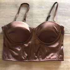 AMISU Corsage Damen Gr.XS braun Spaghettiträger RV sehr gepflegt