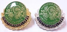 HAMBURG, 2 Abzeichen, Landesschiessen 1989, Meisternadel Gold-und Silberstufe