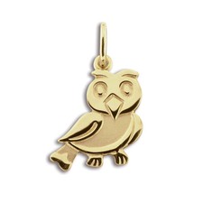 Eule Uhu Anhänger Echt Gold