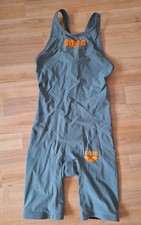 Arena Girls' Powerskin R-evo One-Open Back Swimsuit, Grau Und Hellgrau, DE 34