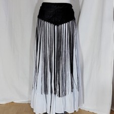 Long fringe black velvet - velvet, hip