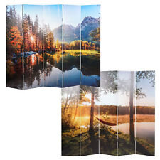 B-Ware Foto-Paravent mit Schallschutz MCW-L55, Sichtschutz,180x204cm Waldsee