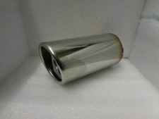 Auspuff Sport Endrohr mit Einsatz Rund schrägt Sportendrohr Edelstahl Ø 76 x 160
