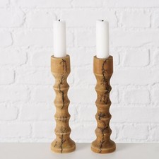 Kerzenhalter Teitje 18 cm hoch Holz Rustikal für Stabkerzen Farbwahl