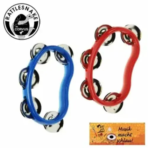 Tamburin mini rot blau - mini,, rot/blau
