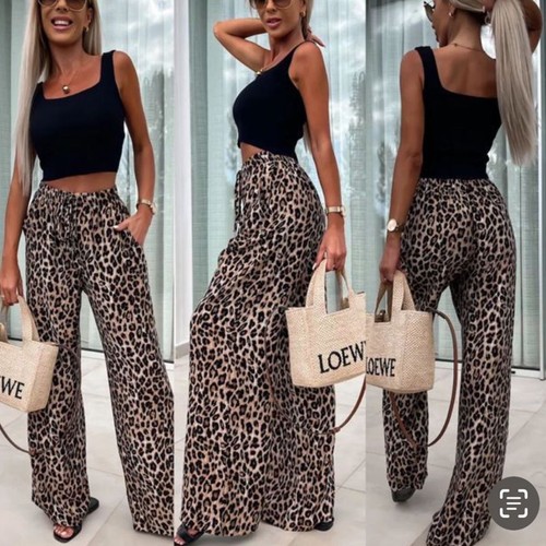 Palazzohose damen leopard - damen,