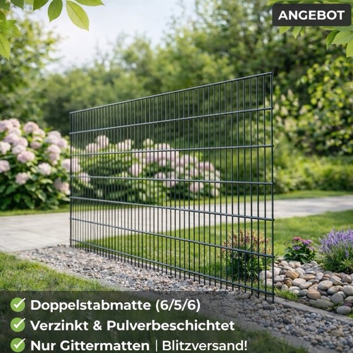 Doppelstabmattenzaun 6 mm - 6/5/6,