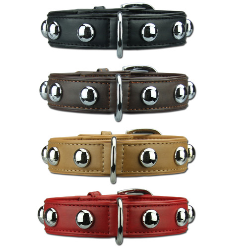 Kunstleder halsband mit - kunstleder,