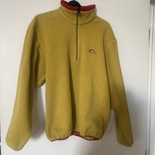 Vintage Lowe Alpine 1/4 Zip Yellow Fleece Pullover Size S Made In Ireland
