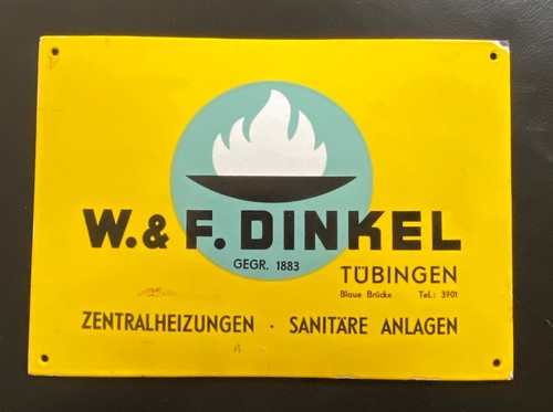 Antikes emailschild f - antikes, w.&f