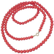 Korallen Kette Lang Einreihig