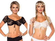 Dirndlbluse Spitze Weiß