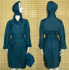 BLAUER REGENMANTEL - RAINCOAT - NYLON - VINTAGE - GR. S - M