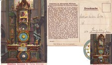 AK Strassburg mit eingebauter Drehscheibe (!), Astronomische Uhr in Farbe