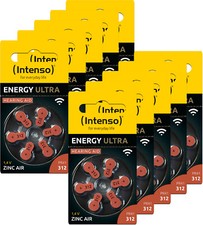 60 Intenso Energy Ultra Typ 312 Zink-Luft Hörgerätebatterien im 6er Blister