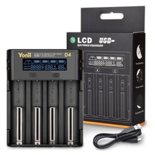 4Slot AAA AA Akku Ladegerät USB Charger Batterieladegerät für Lithium Batterie