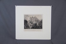 Schloss Hohenschwangau Stahlstich Bayern Alpen Gesamtansicht Poppel München