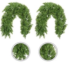 Grün Simulation Rattan 2 Stück 1 Meter für Weihnachtstheke und Esstisch