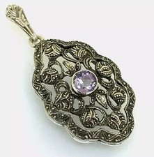 PRACHTVOLLER ANTIKER ORGINALER ART DECO AMETHYST ANHÄNGER UM 1930 - 935-IGER S.!