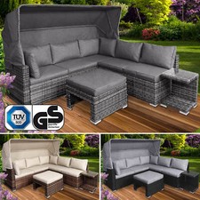 Sonneninsel Lounge Insel Gartenmöbel Sitzgruppe Poly Rattan Garten Liege BRAST