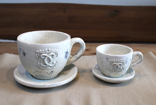 Pflanztasse mit untertasse - pflanztasse,