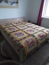 Indische Patchwork Tagesdecke 205x260 Unikat handgenäht