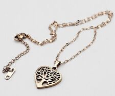 DAMEN KINDER ANHÄNGER HERZ EDELSTAHL GOLDROSE FARBEN MIT KETTE BAUM DES LEBENS