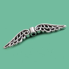 Metallperlen Flügel 30 mm Farbe Silber antik 30 Perlen Spacer nenad-design AN002