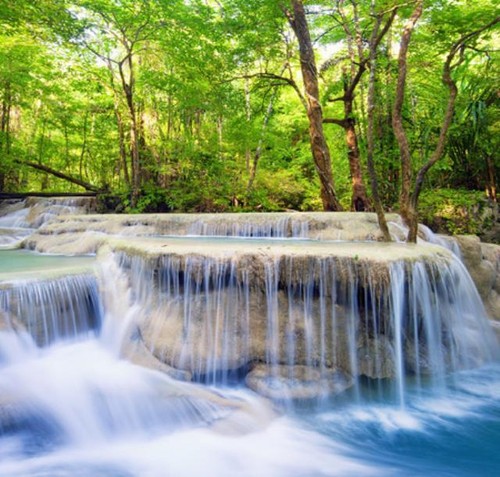 Wasserfalllandschaftshintergru
