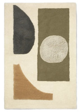 Rectangles wool rug Ferm