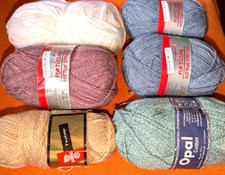 KONVOLUT Socken-Strick-Garne - Knäule: NEU mit Etikett + angefangen, Wollemix