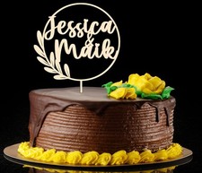 Personalisierter Cake Topper Tortentopper Blätter Hochzeit  Torte Kuchen Liebe