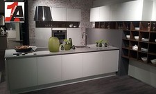 Vetrina Inselküche grifflose Einbauküche Hochglanz weiß Worktop Möbelteile