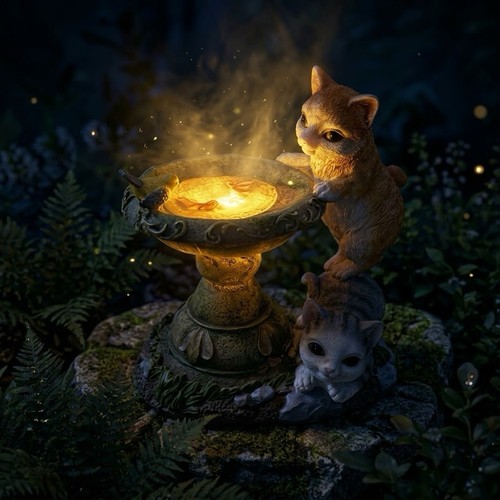 Katzenbrunnen dekofigur - katzenbrunnen,