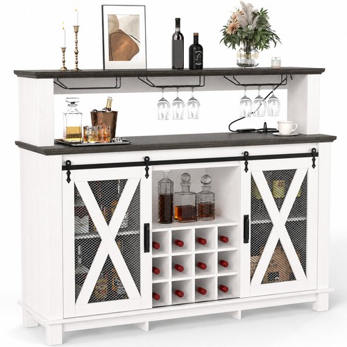 Farmhouse bar cabinet led - 55",