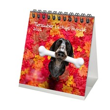 Tierzauber Lustige Hunde Tischkalender 10cm x 10cm für 2026 Welpen und Hunde - S