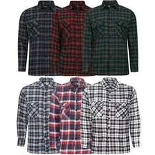  Herren Langarm karierte Hemden Holzfäller Freizeit Arbeit Flanell Shirt Größe S - 5XL