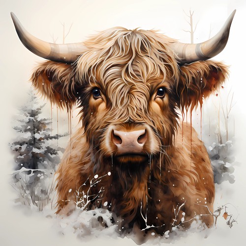 Wandbild highland kuh - wandbild,