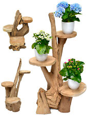 Blumentreppe Teak Wurzelholz Holz Massivholz Pflanzentreppe Blumenständer Regal