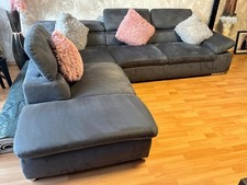 Ecksofa L-Form Grau Samt
