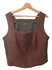 Gössl Trachtenmieder Damen 46 Schwarz Rot Kariert Wolle Traditionell Stickerei