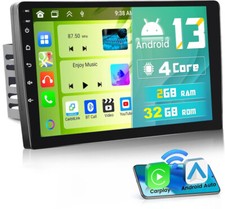 9" Doppel 2DIN Android 13 Apple CarPlay Autoradio mit GPS Navigation WiFi BT RDS