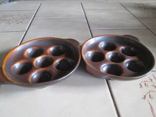 Steinzeug 2 Schnecken-Schalen braun Landhaus