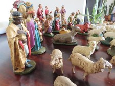 Krippenfiguren antik Konvolut 39 Figuren (inkl. 2 Schafherden)