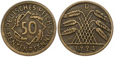 Deutschland - 50 Pfennig 1923-1925 A-J - Deutsches Reich - verschiedene Jahrgäng