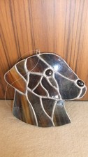 sehr schönes Glasfensterbild,Tiffany, Bleiverglasung "LABRADOR ", gebraucht
