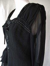 Art Deco Flapper Kleid Retro 20er 30er Flamenco Schnürung Rüschen Fransen Perlen