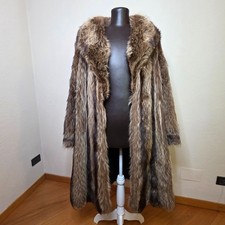 Echtes Murmeltier Pelz Schneiderei lang - L - Vintage Damen Handarbeit Braun N