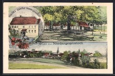 Ansichtskarte Niedergrunstedt, Eckold´s Gasthof Niedergrunstedt mit Garten 1926 