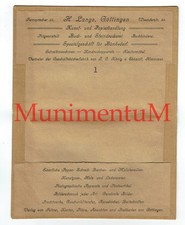 Kunst- Papierhandlung H. Lange GÖTTINGEN Mappe Mäppchen aus Leinen + Pappe